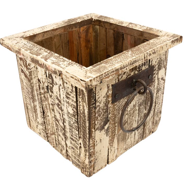My Amigos Imports – wholesale Planteringslåda – Gardner Rustik Trä Fyrkantig Planter-11x11x10H-Trädgårdsdekor20