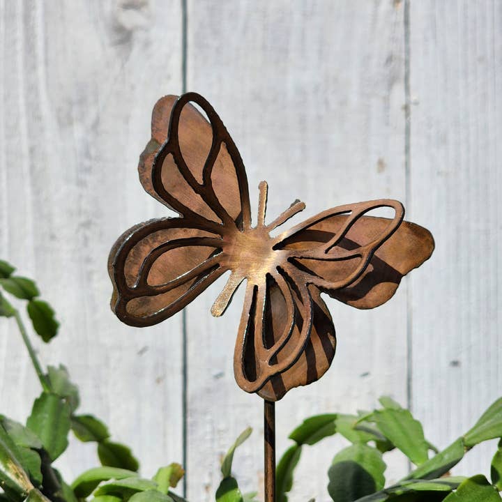 Rustic Metalz - Wholesale Garden/Lawn Stake - Springfly - Luxury Steel Metal Copper Patina Planter Stake1