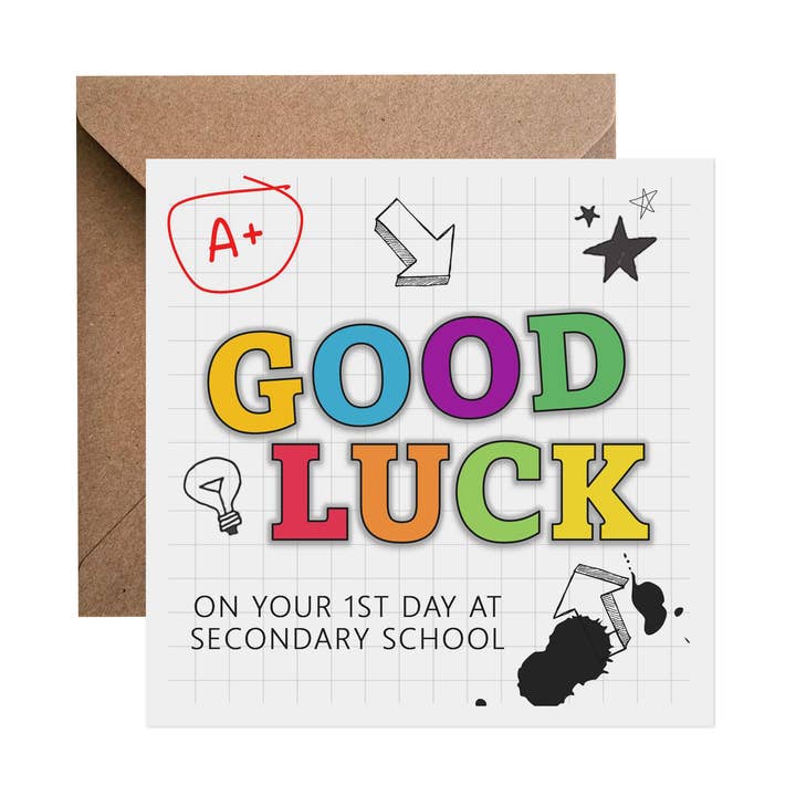 Good Luck 1st Day At Secondary School Card for wholesale by PMPrinted