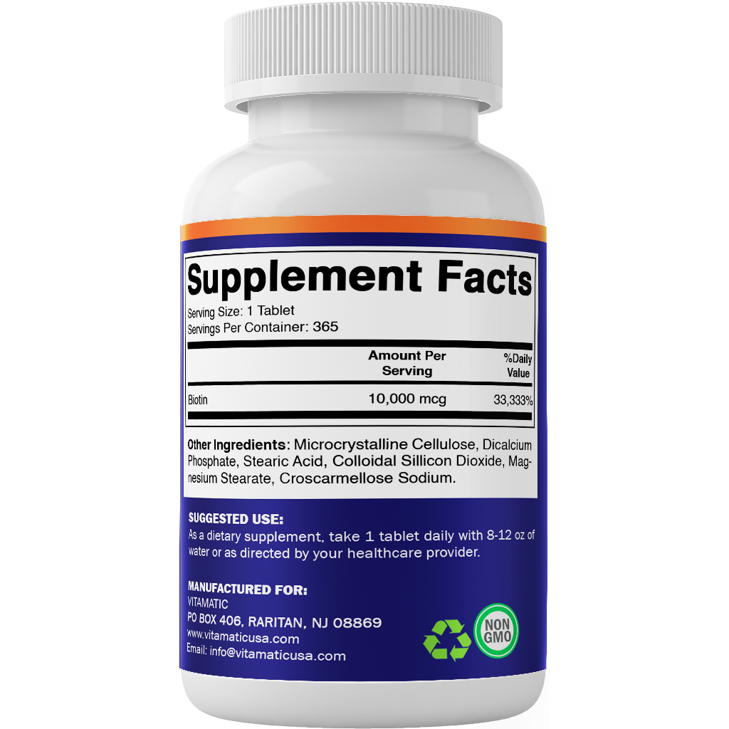 Vitamatic – wholesale Oralt tillskott/Vitamin – Vitamatic Biotin 10 mg | 365 tabletter8