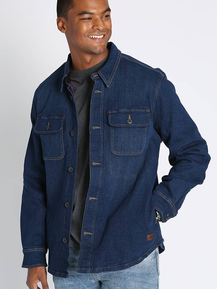 JACHS NY - Wholesale Denim Jacket - Men's - Stretch Flannel Lined Denim Jacket0