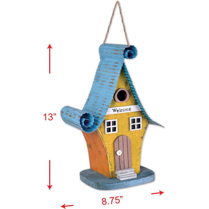 Sunset Vista Designs - Wholesale Bird House - Blue/Yellow Birdhouse