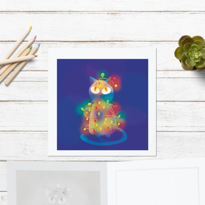 Carte Double Chat et guirlande pour la vente par Donut and Friends