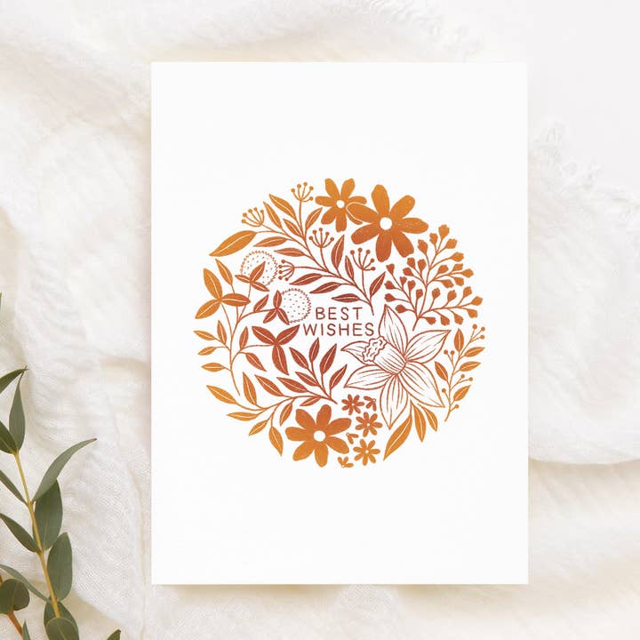 Tarjeta de Felicitación de Flores Silvestres | Tarjeta Floral de Mejores Deseos para venta al por mayor de Kourtni Gunn Art