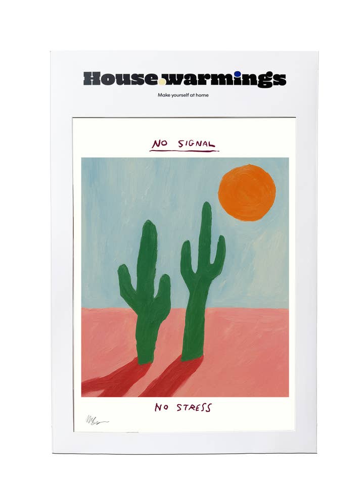 NO SIGNAL CACTUS Art Print - A4 Size for wholesale by House.warmings