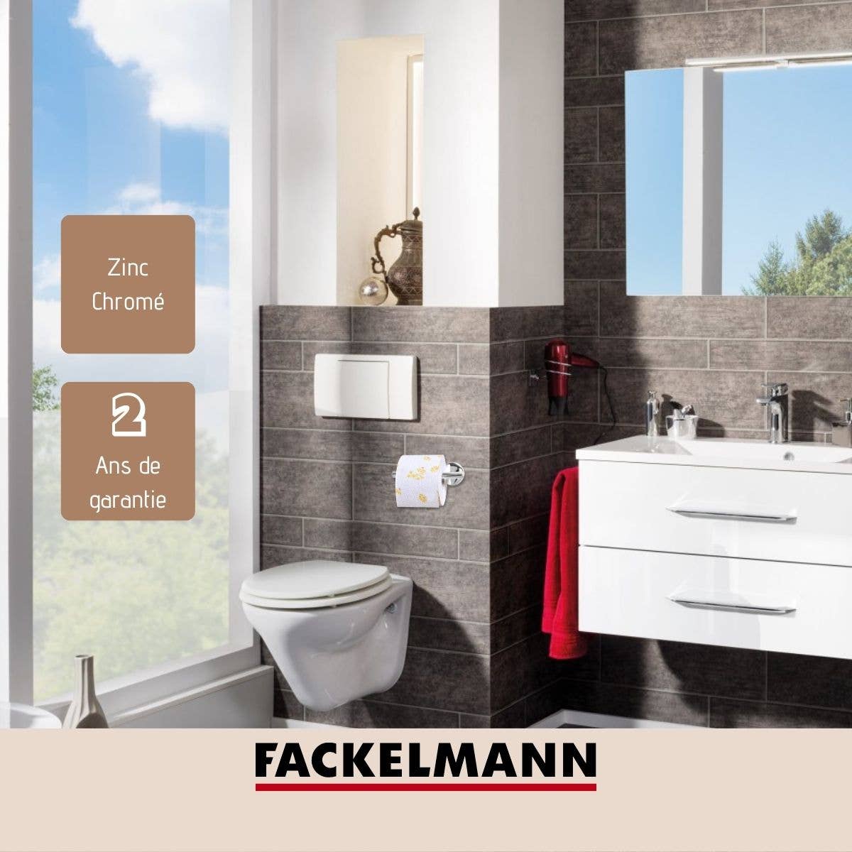 Fackelmann - Wholesale Toilet Paper Holder - Fackelmann Vision grey chrome wall-mounted toilet paper holder3