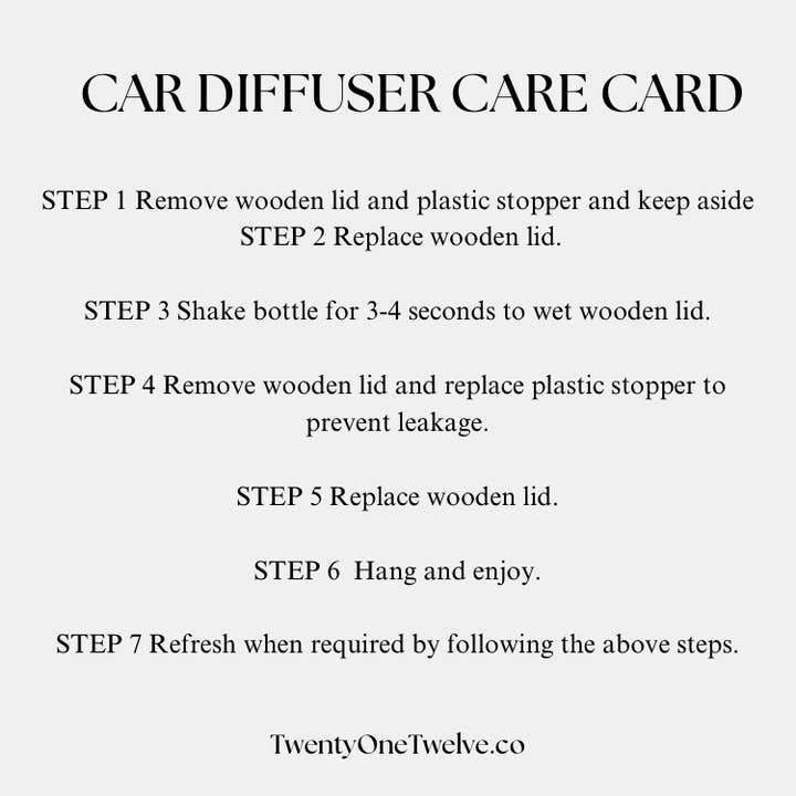 twentyonetwelve.co - Wholesale Car Freshener - Unisex - Private Label Car Diffuser 6