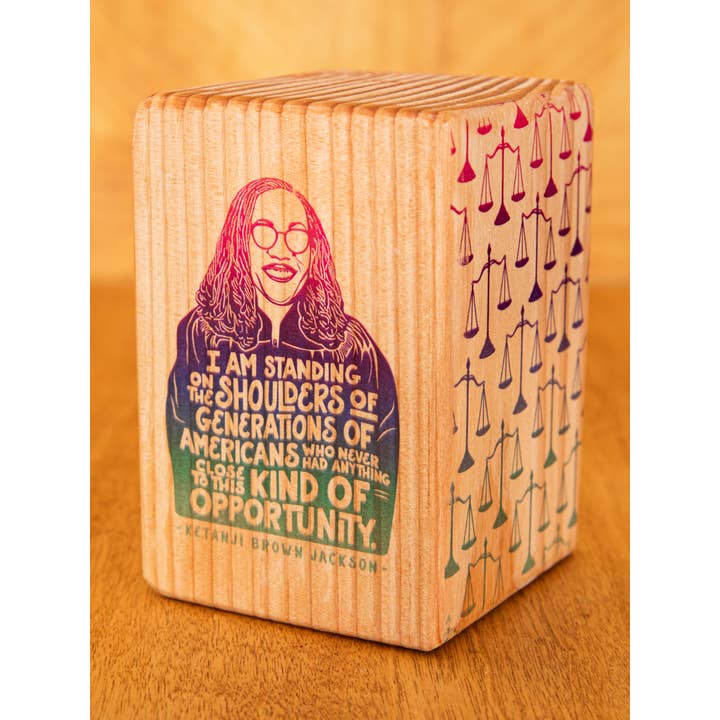 ARCHd - Wholesale Bookend - Iconic Woman Quote Bookend (sold individually) NATURAL WOOD7