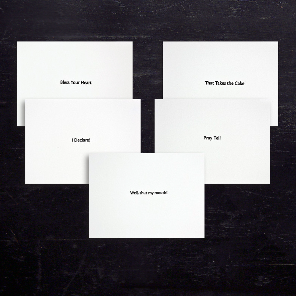 Ancesserie Letterpress – Conjunto de notas por atacado – Cartões de notas variadas de provérbios do sul0