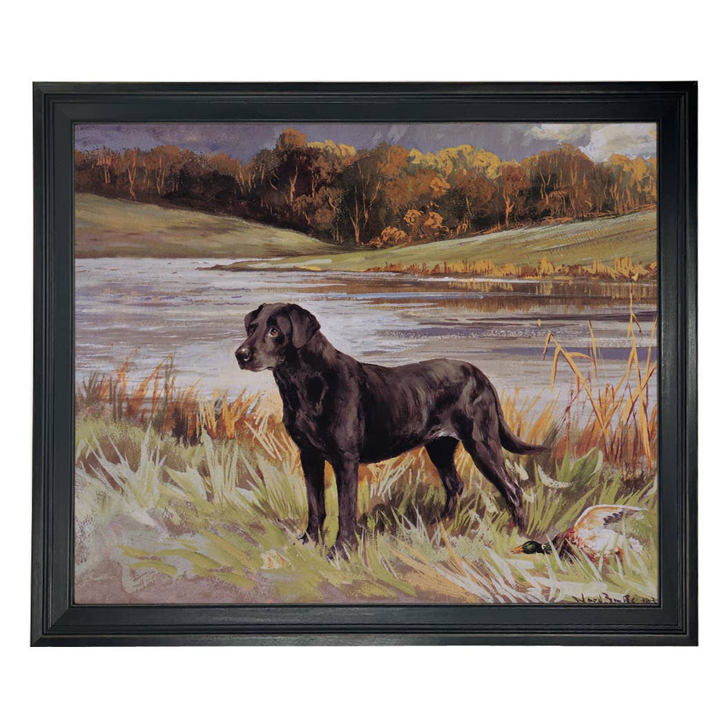 Madison Bay Co. - Historical Home Decor Reproductions - Wholesale Art Print - Labrador Retriever with Duck Framed Painting Print on Canvas29