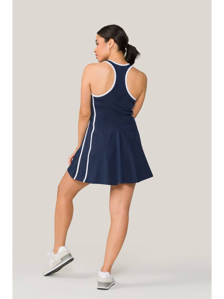 Navy White Framed Serena Dress for wholesale on Faire2