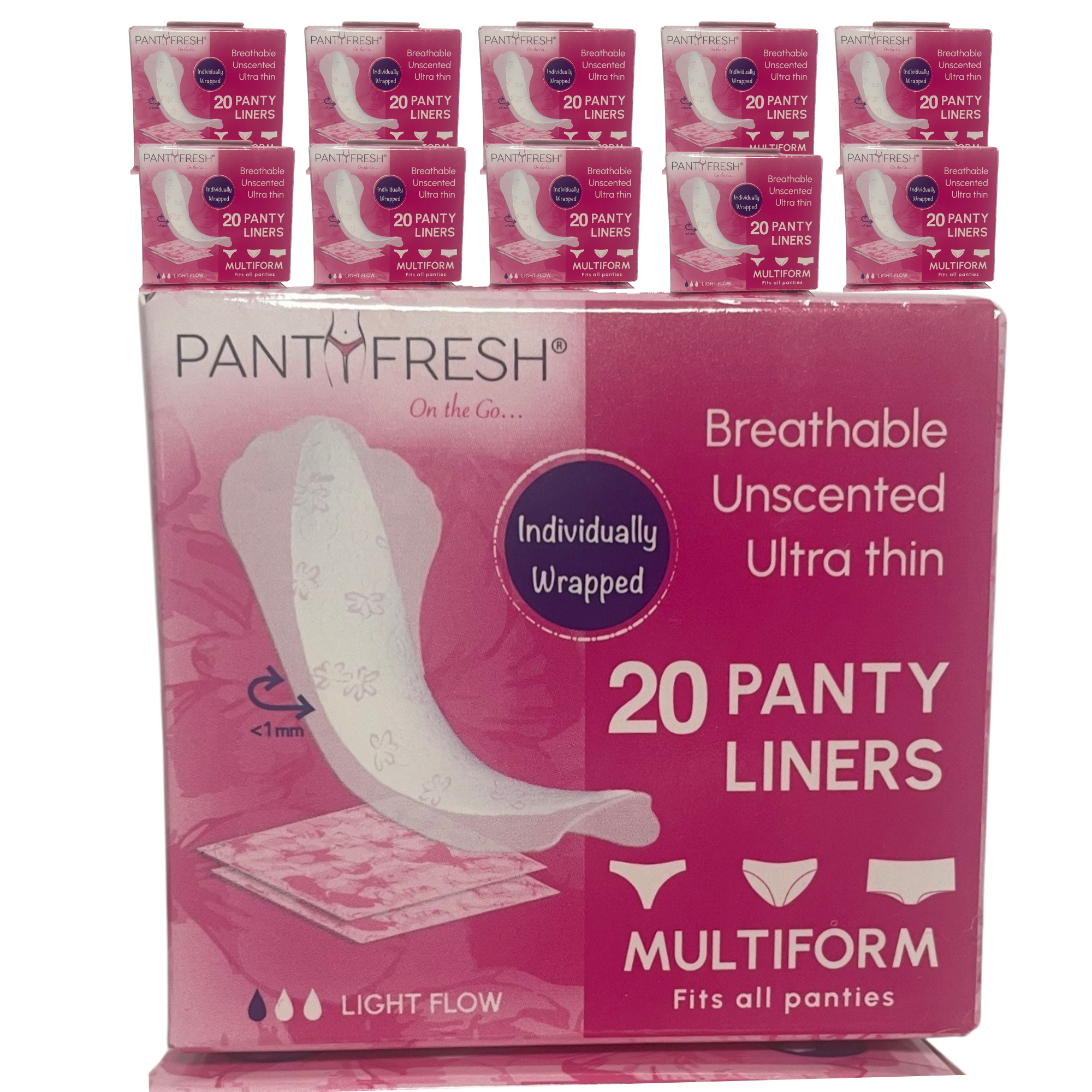 Panty Fresh - Wholesale Menstrual Pad/Liner - Ultra Thin Multi-Form Pantyliner Individually Wrapped Liners2