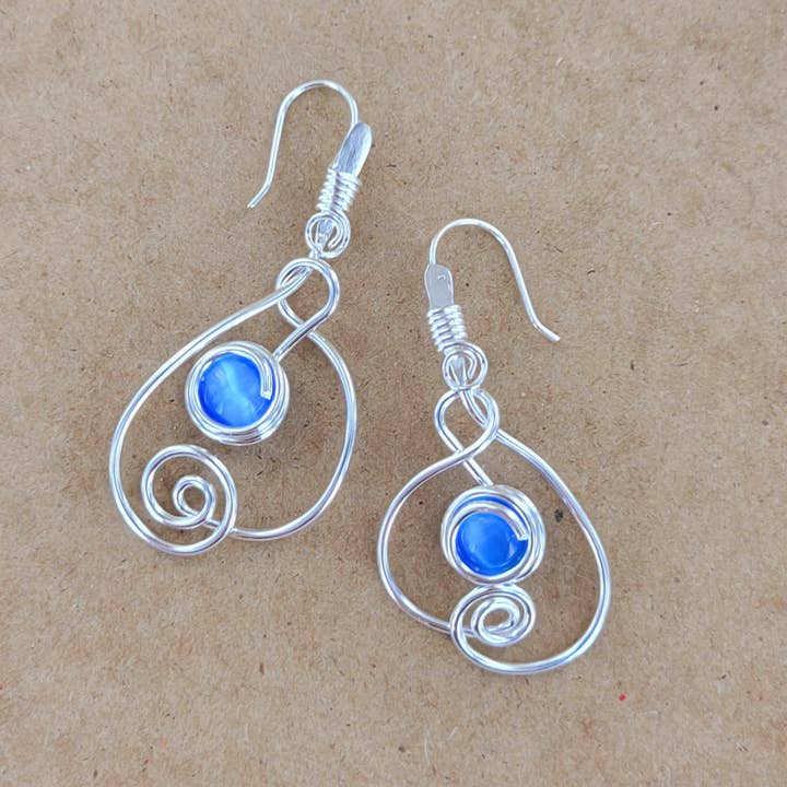 Orecchino astratto «Occhio di gatto» ALP-TG-E4H-SM per la vendita all'ingrosso da parte di Sadie Green's Jewelry