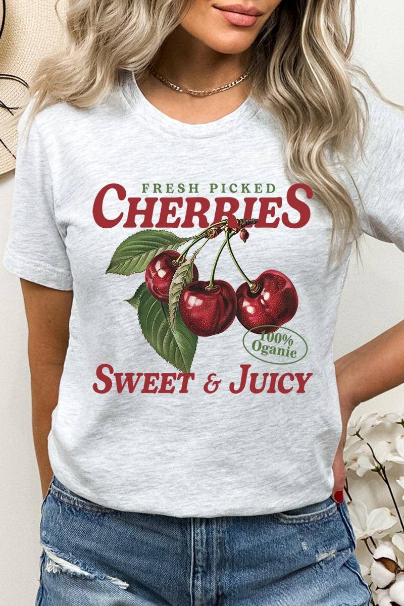 COLORBEAR - Wholesale T-Shirt (Graphic) - Women's - Fresh Picked Cherries Graphic Tee0