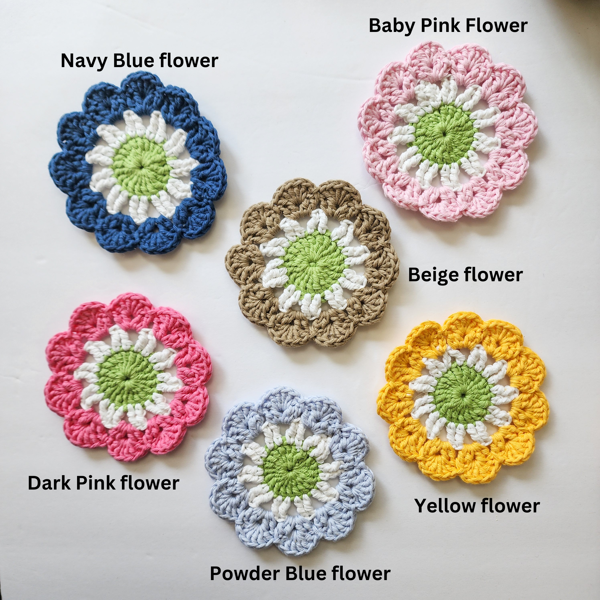 Handmade By Uruba - Wholesale Coasters - Cotton Coasters, Floral inspired Handwoven Coaster set0