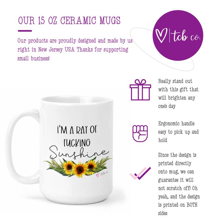 tcbco - Wholesale Coffee Mug - Ray Of Sunshine 15 Oz Ceramic Mug2