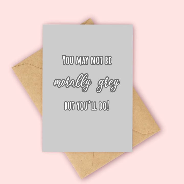 Morally Grey Card for wholesale by Peach and Mimi