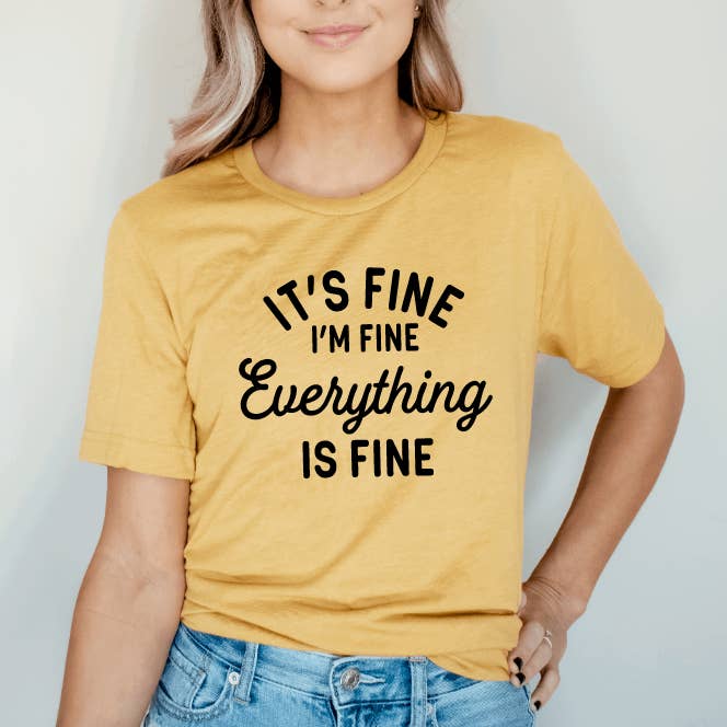 Camiseta con gráfico Está bien, estoy bien, todo está bien #126 para venta al por mayor de Tron Tron Graphic Wear