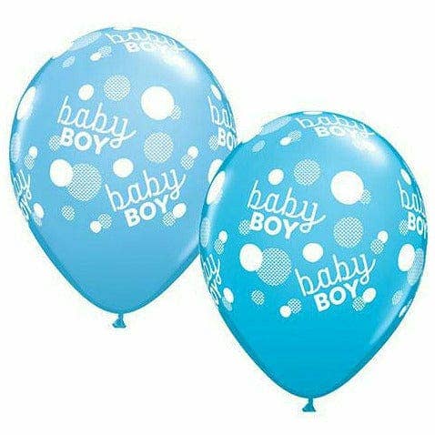 Balões de látex Baby Boy Blue Dots-A-Redondo 11" - 50ct por atacado de Party Hunterz LLC