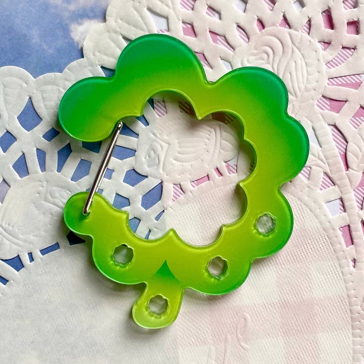 Lucky Clover Acrylic Carabiner for wholesale by Chu Charms