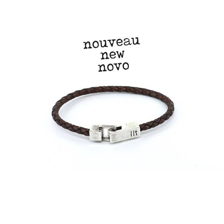 Men's Bracelet | MiraGaya - one vintage leather dark brown for wholesale by Être - Bracelets & Accessories