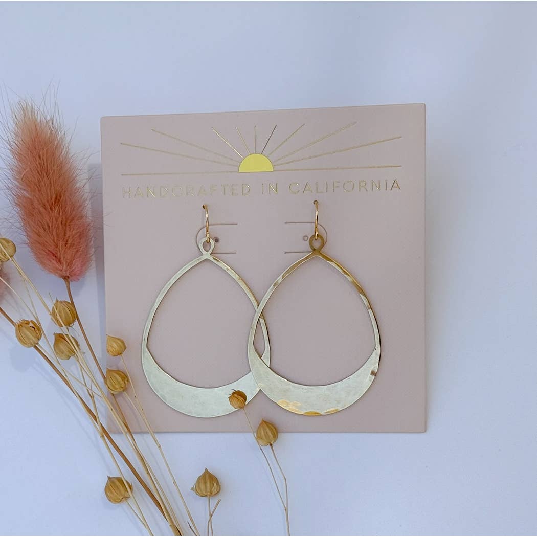 Mind's Eye Design - Wholesale Dangle Earrings - Hammered Brass Teardrop Earrings1