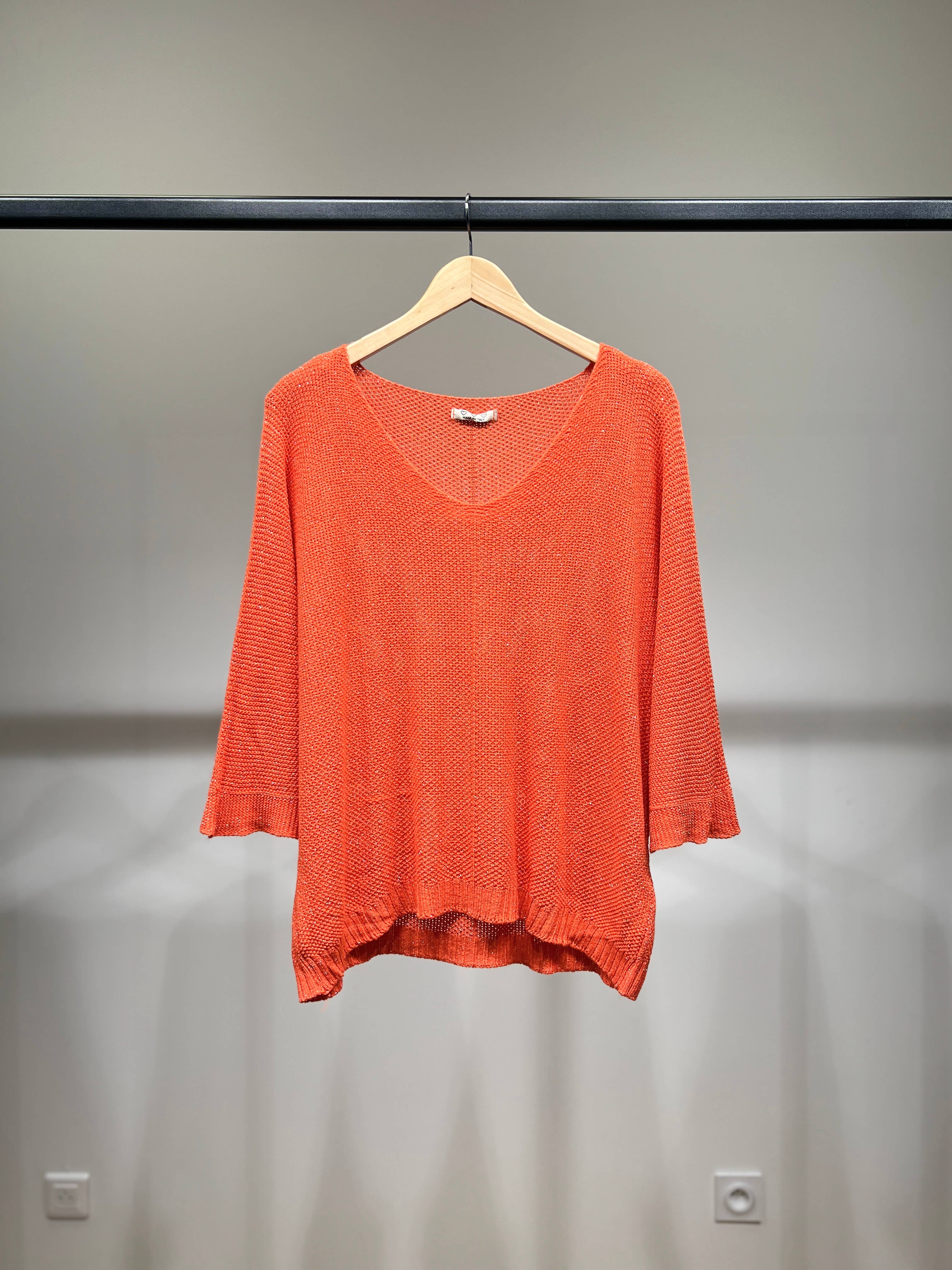 L'Emotion - Wholesale Knit Sweater - Women's - Modal Shiny Thread V-Neck Knitted Sweater8