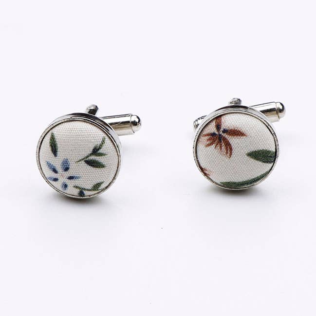 Unipap's - Wholesale Cufflinks - Liberty White No. 8 Cotton Cufflinks