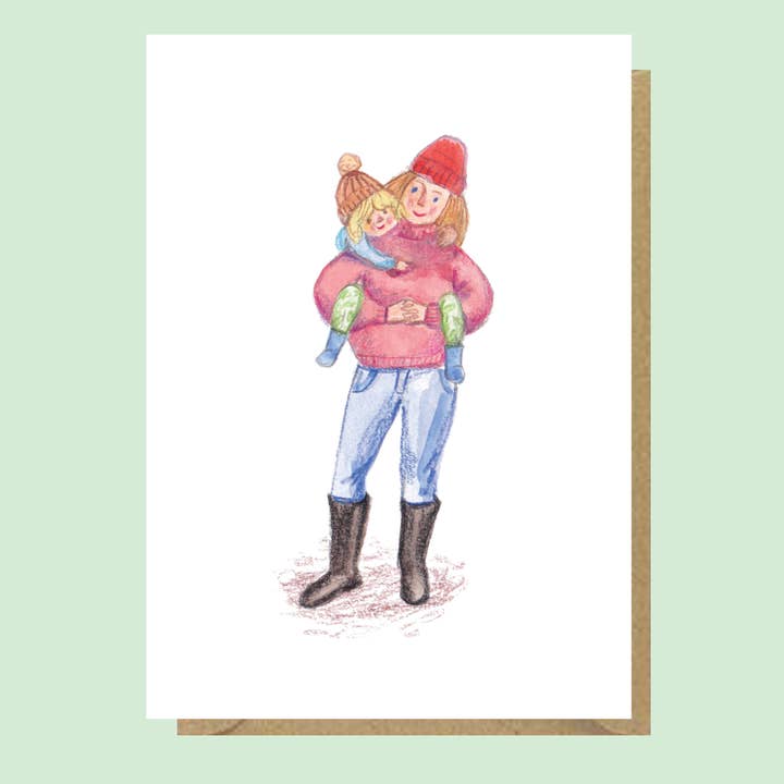 Mummy and me, A6 greetings card for wholesale by Juliet Thomas Doodles