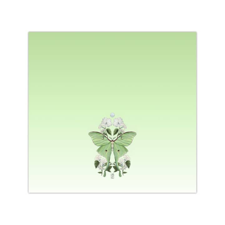 Luna Moth Sticky Notes - Stationery, Notepad 3x3 in for wholesale by Luna Lupe Studio