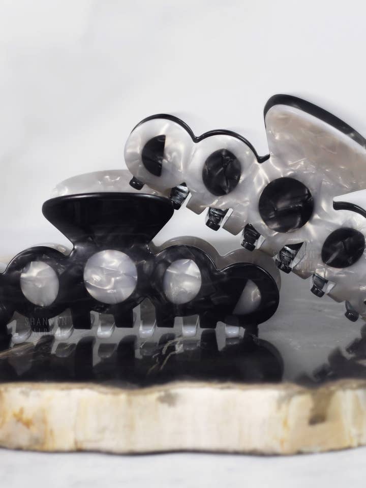 Celestial Moon Phases Black White Hair Claw Unique Accessory for wholesale by Shannon Talbott