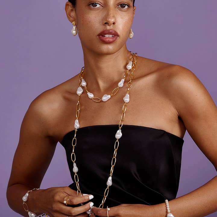 VIOROO - Wholesale Link & Chain Necklace - Baroque Link Collar Necklace 1