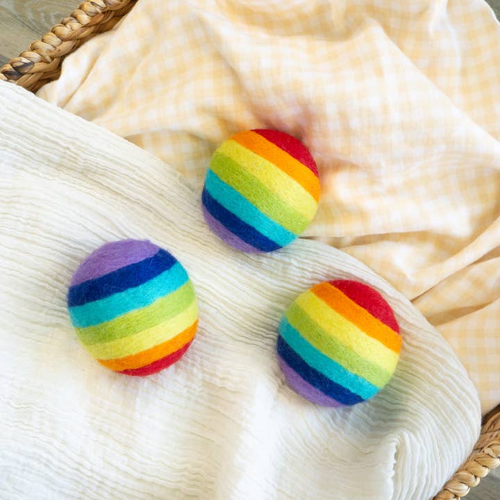 Friendsheep - Wholesale Dryer Balls - Rainbow Eco Wool Dryer Balls - Set of 3 - Pride5