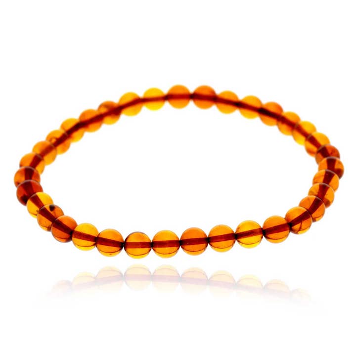 Genuine Baltic Amber Round Balls Elasticated Bracelet - BT0196 for wholesale by SilverAmber Jewellery
