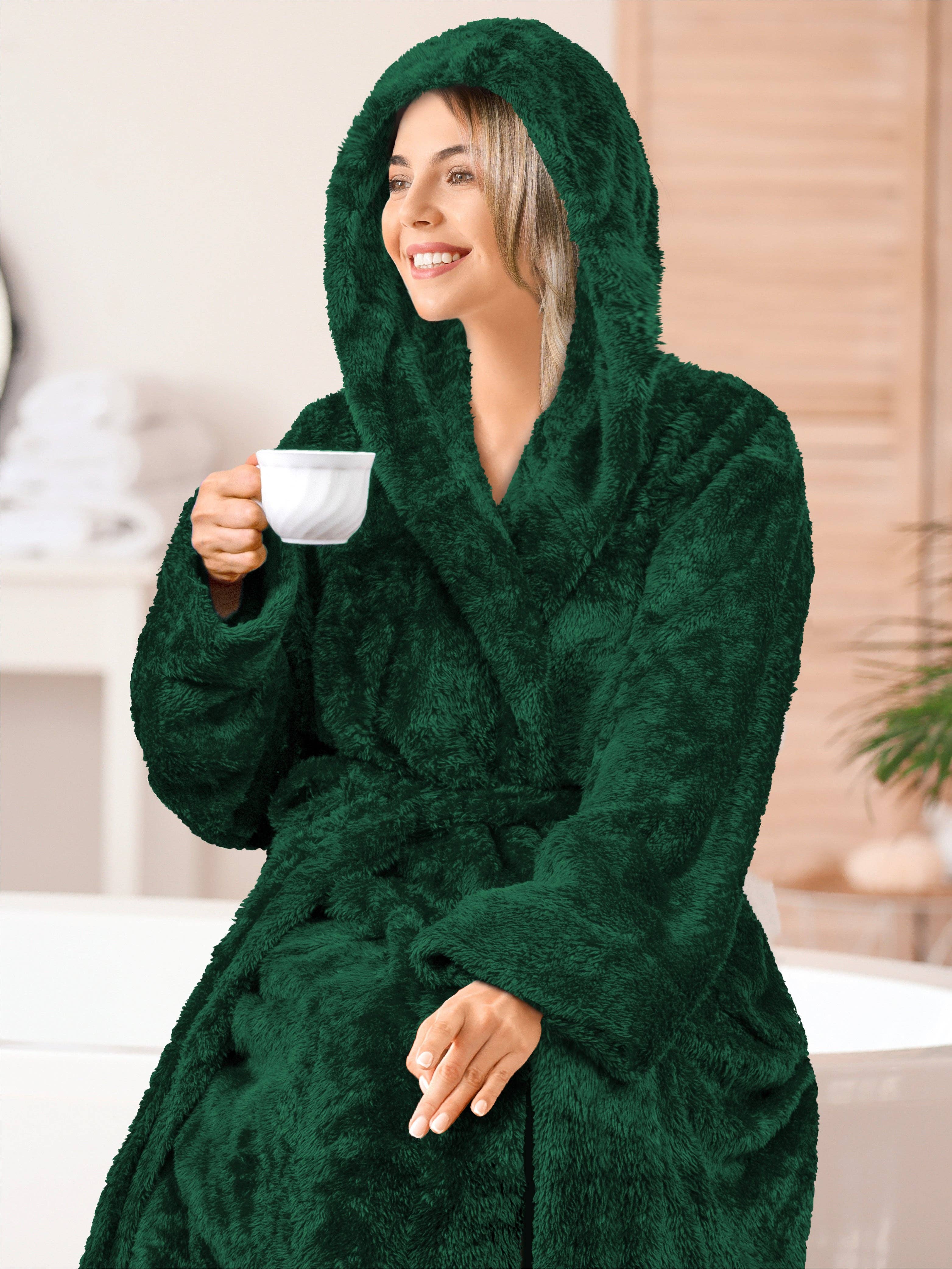 Pavilia - Wholesale Robe - Women's - Women's Sherpa Fluffy Robe with Hood26