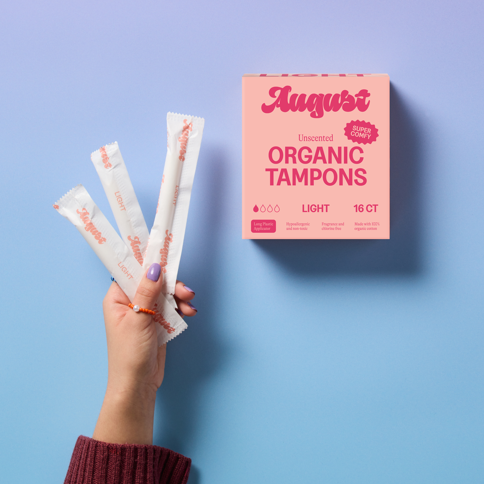 August - Wholesale Tampon - 16ct Sustainable Light Tampons2