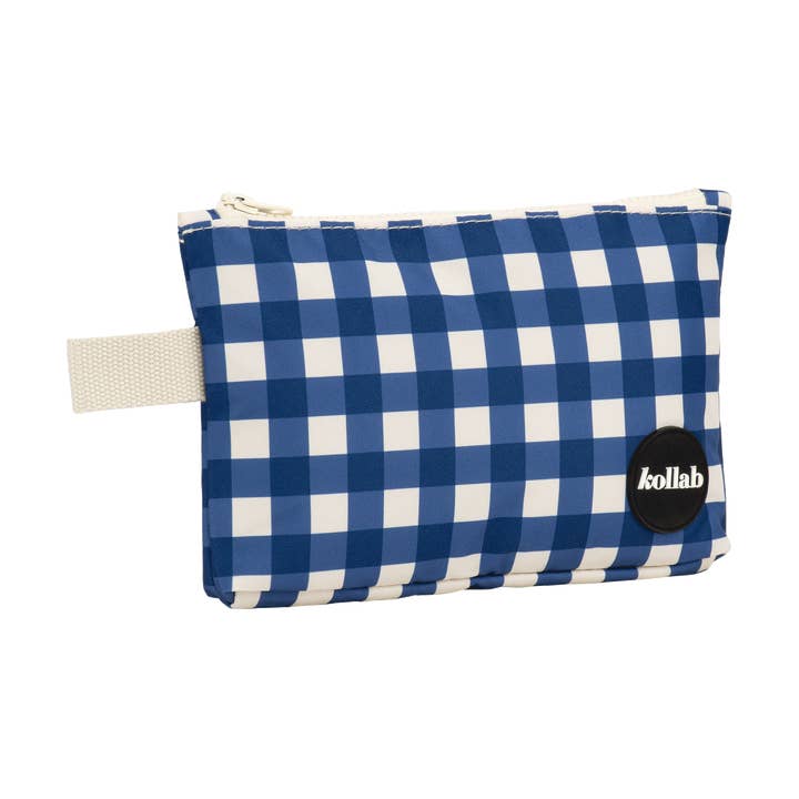 Mini Pouch Blue Check for wholesale by Kollab