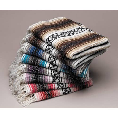 Sanyork Fair Trade - Wholesale Yoga blanket - Falsa Acrylic Striped Yoga Blanket 54" x 78" Reversible1