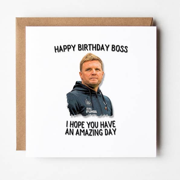 Carte d'anniversaire de Newcastle United, Happy Birthday Boss pour la vente par FrontRow Cards & Gifts