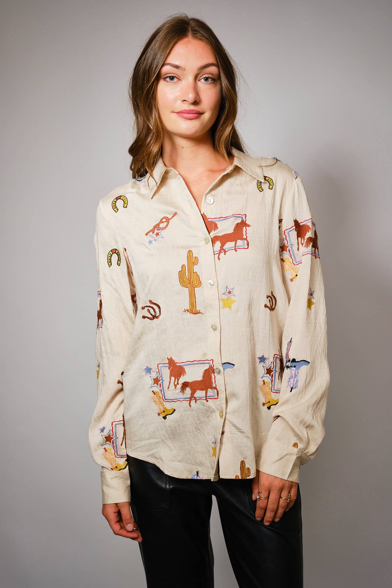 SAND 37148T - Western Embroidered Shirt for wholesale on Faire5