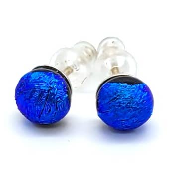 Pendientes de cristal dicroico azul (revestimiento frontal) para venta al por mayor de Eclectic Woodchuck