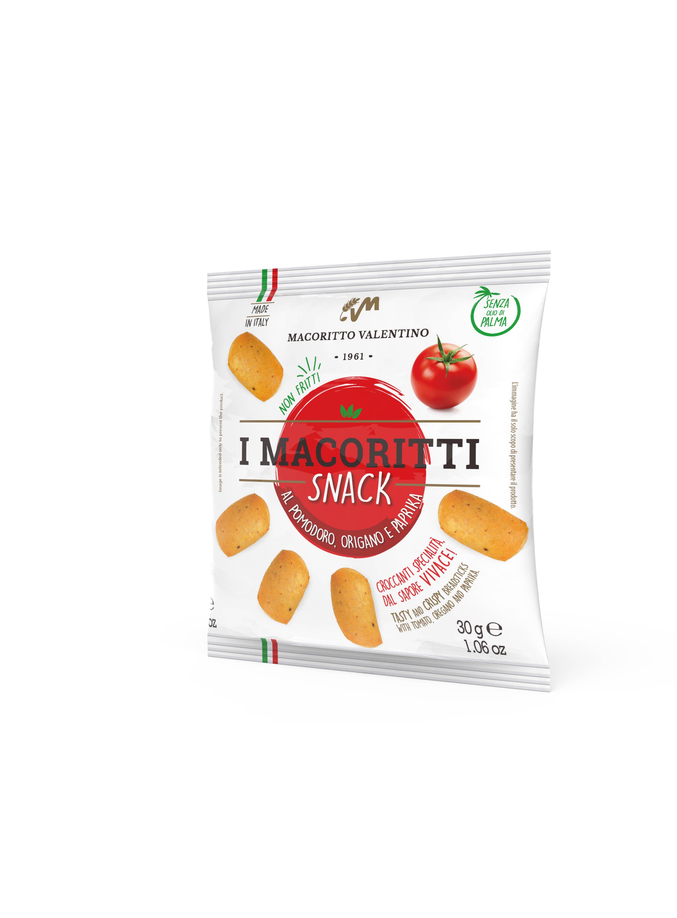 I MACORITTI - Wholesale Crackers - Mini Grissini Snack I Macoritti with Tomato and Oregano 30g