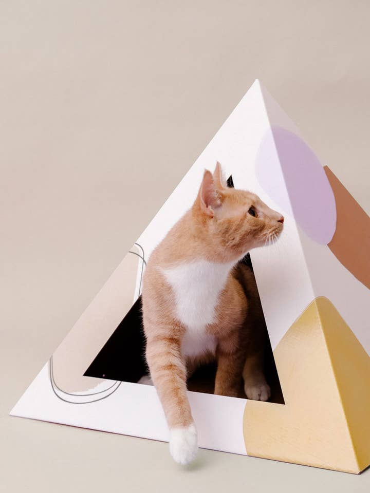 'Abstract' Cardboard Cat Pyramid for wholesale by Kitty Kardboard