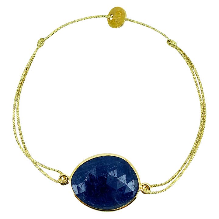 Sophie Deschamps Bijoux - Wholesale Charm/Dangle Bracelet - MIRA BRACELET, sapphire set with gold plated (BHOMM)