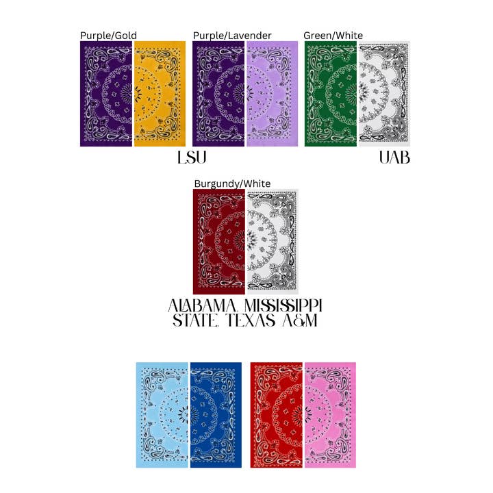 Sugar Cilantro - Wholesale Bandana – Women's - Handmade Custom Colorblocked Gameday Bandana6