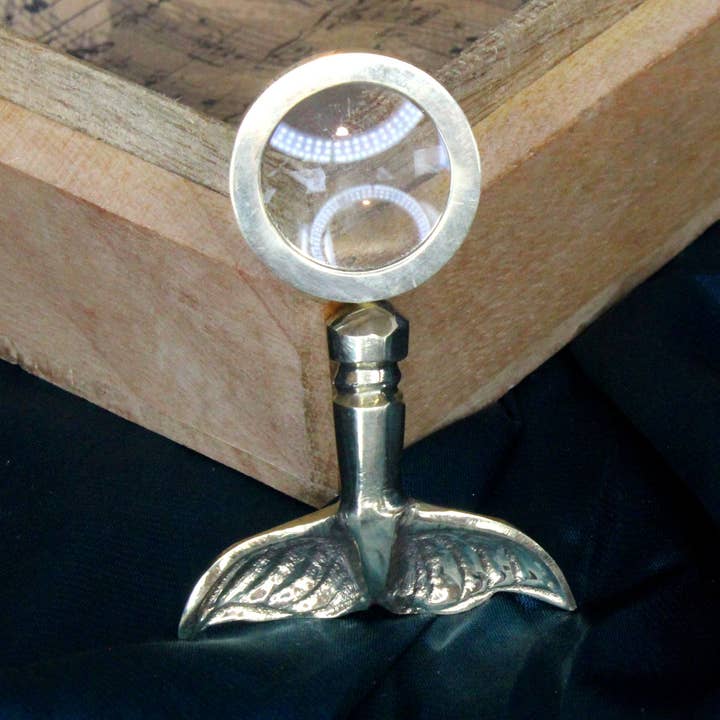 HHH Designs - Vendita all'ingrosso Lente d'ingrandimento - Lente d'ingrandimento a coda di balena dorata 50mm x 28mm, ciascuna2