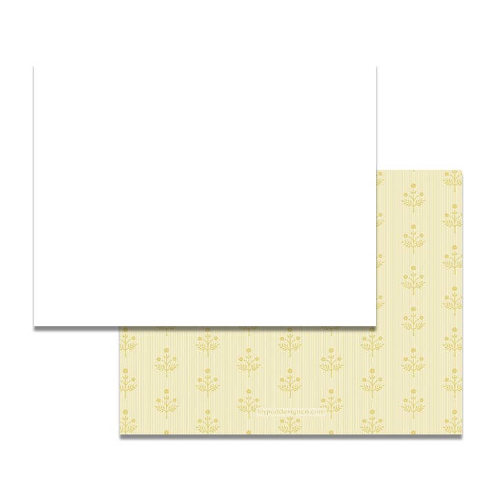 Yellow Martha's Floral Stationery Set for wholesale by Lilypad Design Co.