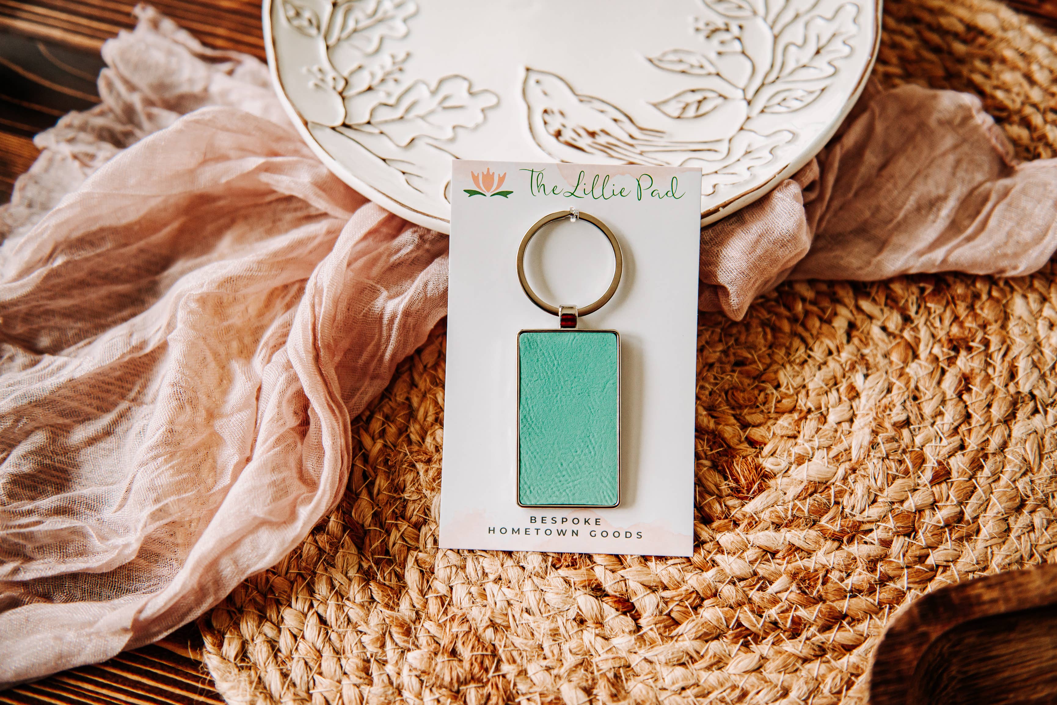 The Lillie Pad - Wholesale Keychain - Unisex - Custom Local Lake Name Leatherette + Metal Keychain2