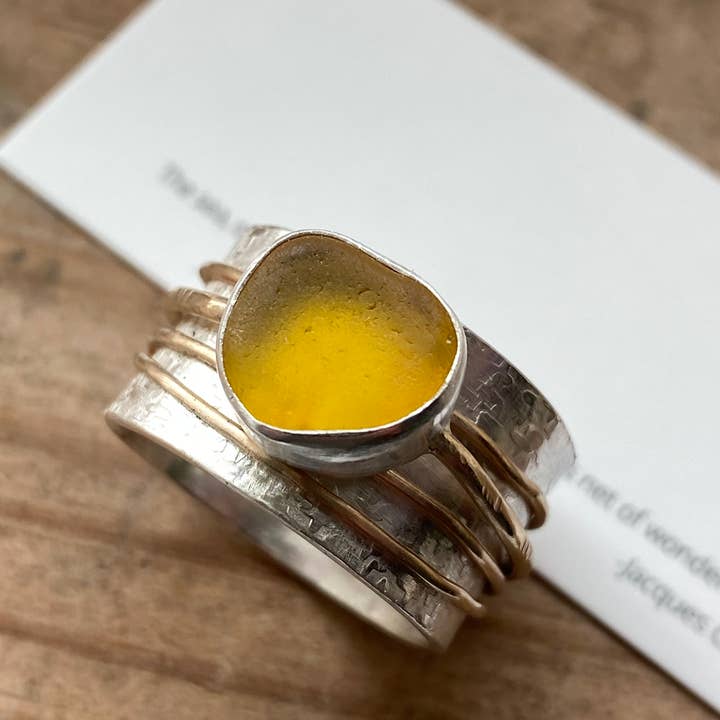 Kate Samson Design - Wholesale Cocktail/Statement Ring - The Meditation Ring with Gold Bands