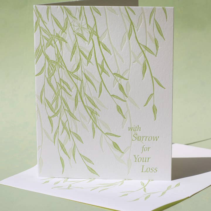 Willow Sympathy and Blank Note Card for wholesale by Painted Tongue Press